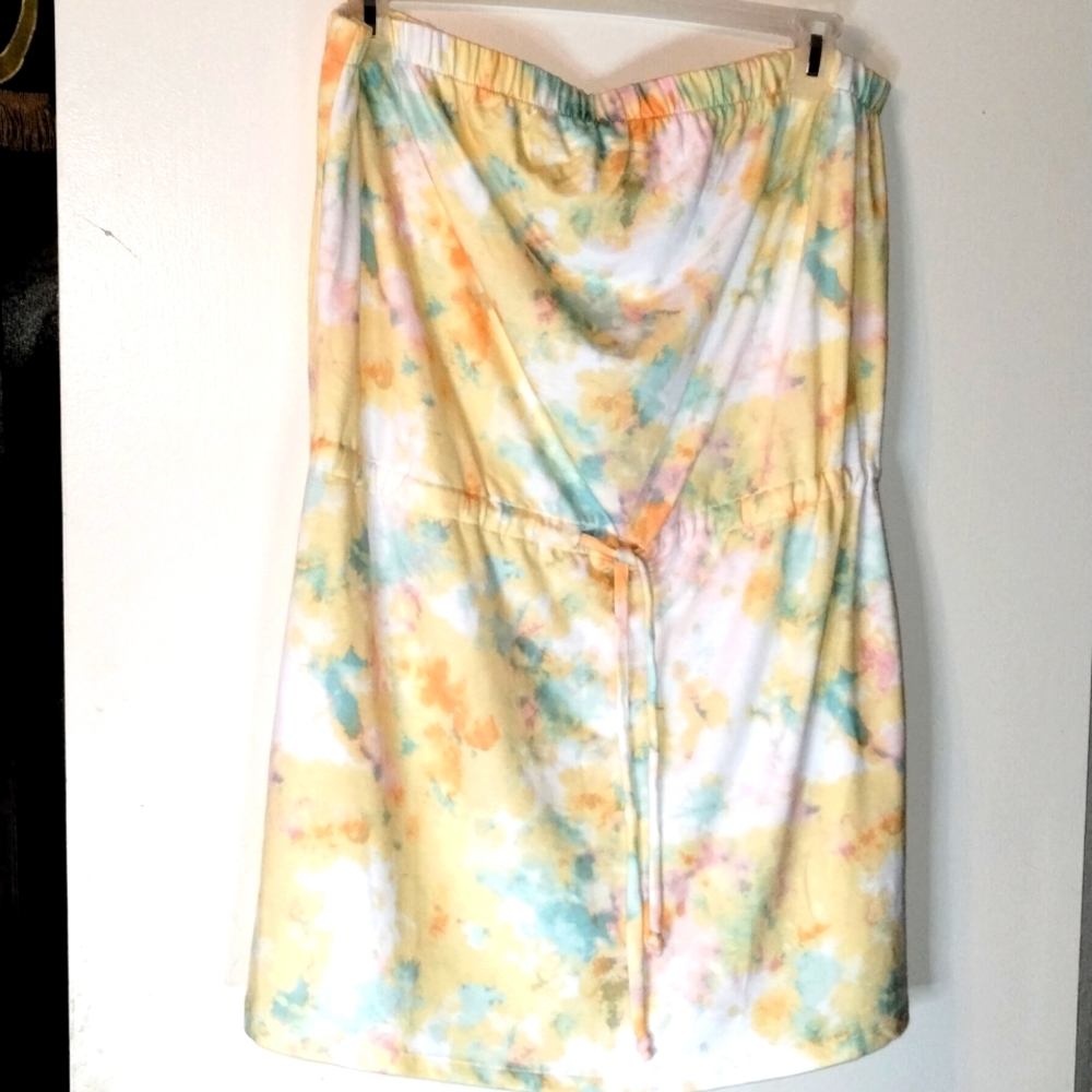 ⭐Halter Top Strapless Mini Dress Yellow and White